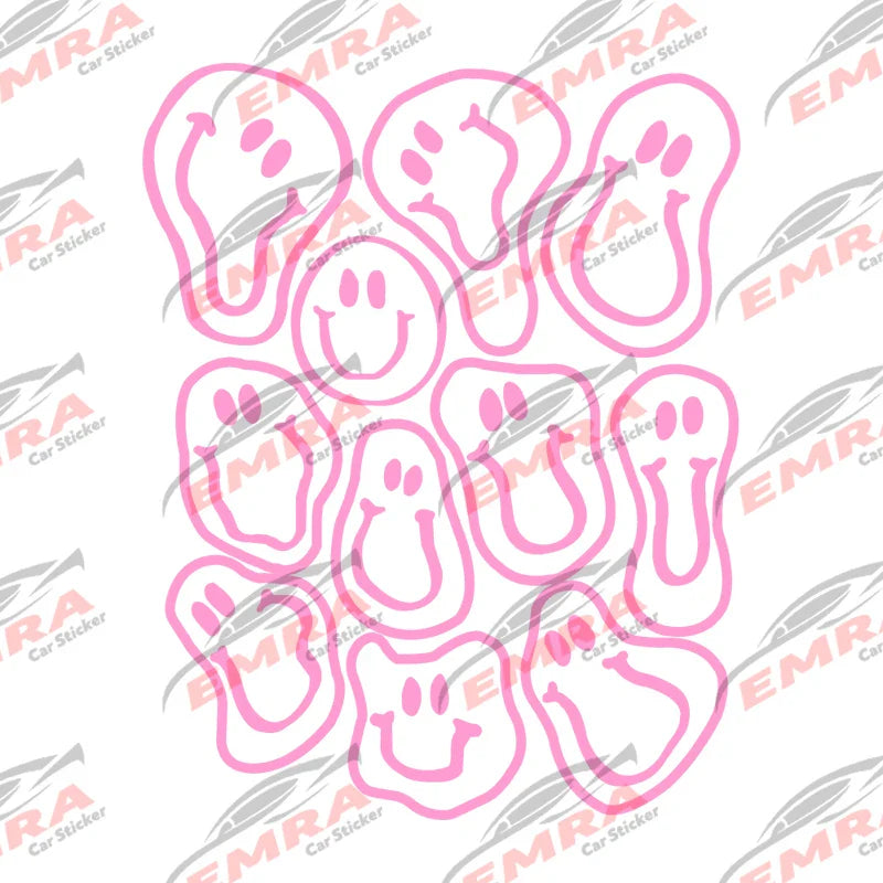 Holographic Funky Smile for Car Sticker Decoration Notebook Motorcycle Stickers External Accessories Waterproof PVC Vinyl Decals (ONLINE ORDER ONLY)
