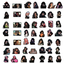 10/30/50pcs Cool Retro Dark Anime Girl Stickers Decals Laptop Skateboard Phone Suitcase Diary Fridge Decoration Sticker Toys (ONLINE ORDER ONLY)