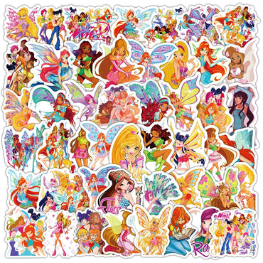 10/30/60PCS Pretty Woman Butterfly Winx Club Stickers Aesthetic Decals DIY Suitcase Notebook Phone Luggage Guitar Cartoon Toys (Online Order Only)