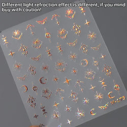 Shiny Laser Constellation Totem Pink Blue Gold Silver Shell Starfish Moon Star 3D Self Adhesive Nail Art Sticker Manicure Decals (ONLINE ORDER ONLY)