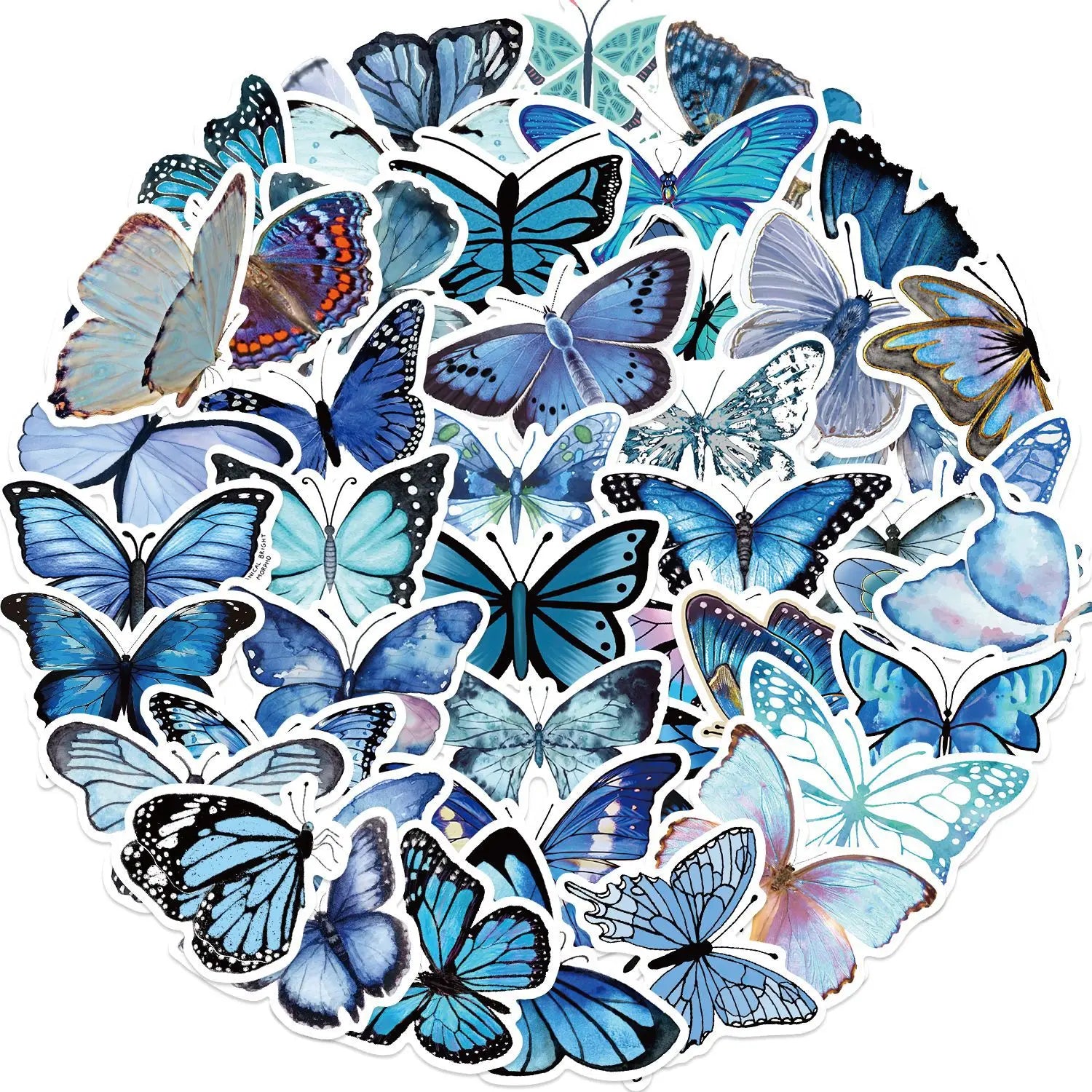 Blue Butterfly Stickers 10/30/50PCS Aesthetic Graffiti Decoration for Scrapbook Laptop Phone Bike Skateboard (ONLINE ORDER ONLY)