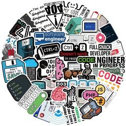 Programmer Meme Stickers 10/30/50PCS Waterproof Laptop Phone Skateboard Luggage Guitar Decals (ONLINE ORDER ONLY)