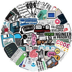 Programmer Meme Stickers 10/30/50PCS Waterproof Laptop Phone Skateboard Luggage Guitar Decals (ONLINE ORDER ONLY)