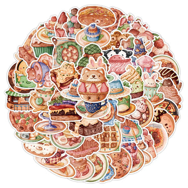 10/30/50/100pcs Funny Cute Animal Food Sticker Packs (ONLINE ORDER ONLY)