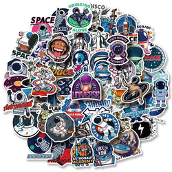 Waterproof Outer Space Stickers Astronaut Luggage Skateboard Laptop Car Gift (ONLINE ORDER ONLY)
