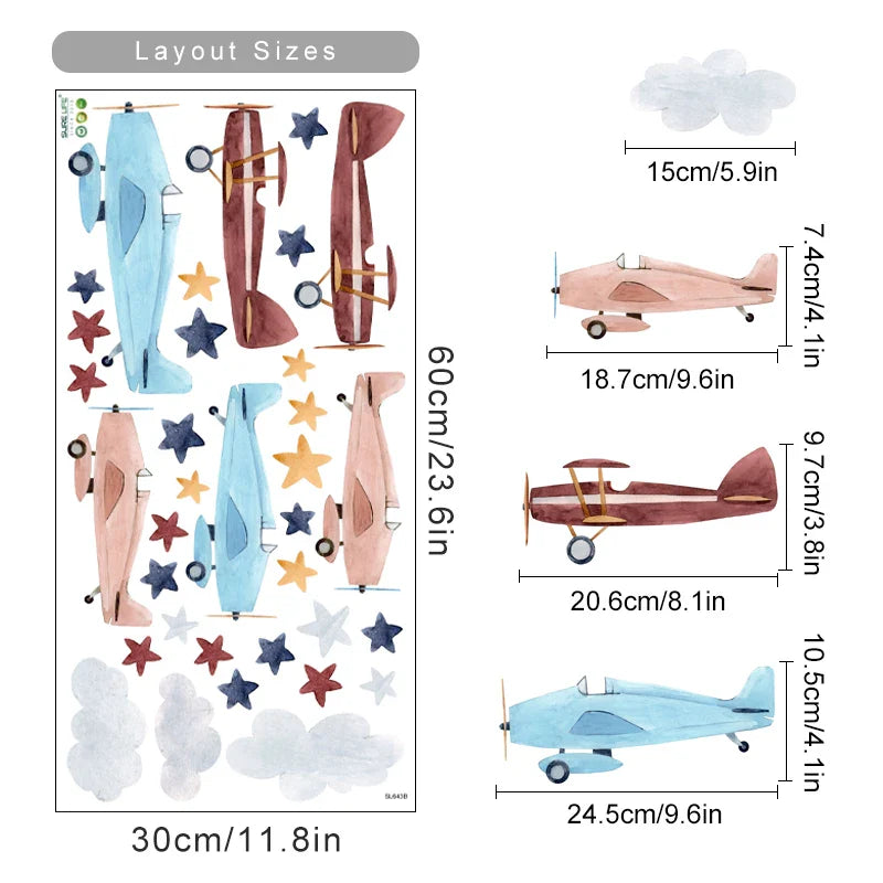 Retro Nursery Peel and Stick Stickers (ONLINE ORDER ONLY)