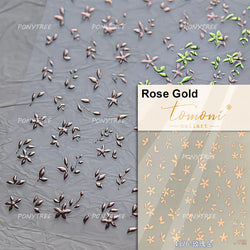 Retro Mini Flower Vintage Leaves Hot Stamping Petal Daisy Delicate Chic Self Adhesive Nail Art Stickers Manicure Decal Wholesale (ONLINE ORDER ONLY)