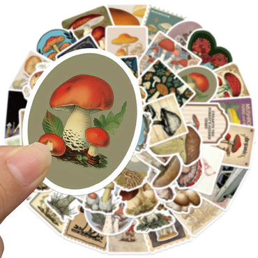 10/50PCS Cute Vintage Mushroom Plant Graffiti Stickers Aesthetic Skateboard Suitcase Guitar Luggage Laptop Funny Sticker Decals (ONLINE ORDER ONLY)