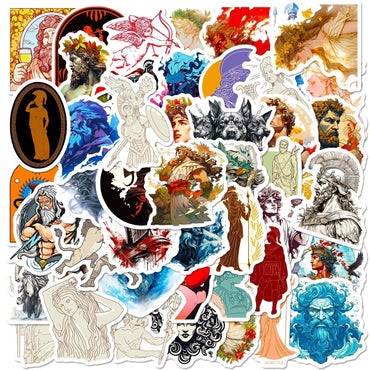10/50pcs Cool Ancient Greek Mythology Stickers Aesthetic Character Decals DIY Stationery Phone Luggage Car Waterproof Sticker (ONLINE ORDER ONLY)