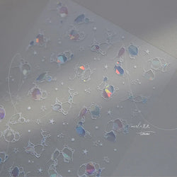 Summer Beach Ocean Water Ripples Flash Star Shell Starfish Conch Seasnail Soft Relief Decoration Nail Art Sticker Manicure Decal (ONLINE ORDER ONLY)