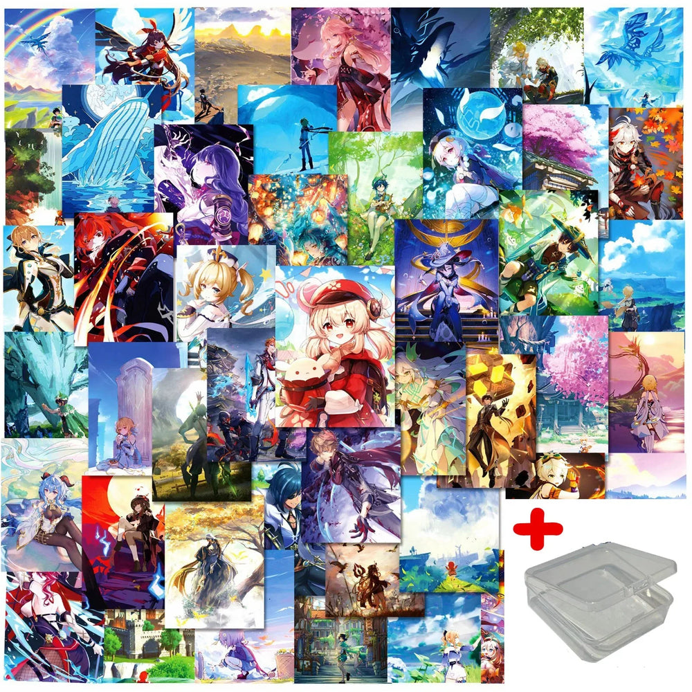 Genshin Impact Graffiti Stickers 50pcs for Helmet, Desktop, Wall Decoration with Storage Box (ONLINE ORDER ONLY)