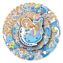 50Pcs Cute Fish Series Waterproof Vinyl Stickers for Skateboard Snowboard Decals (ONLINE ORDER ONLY)