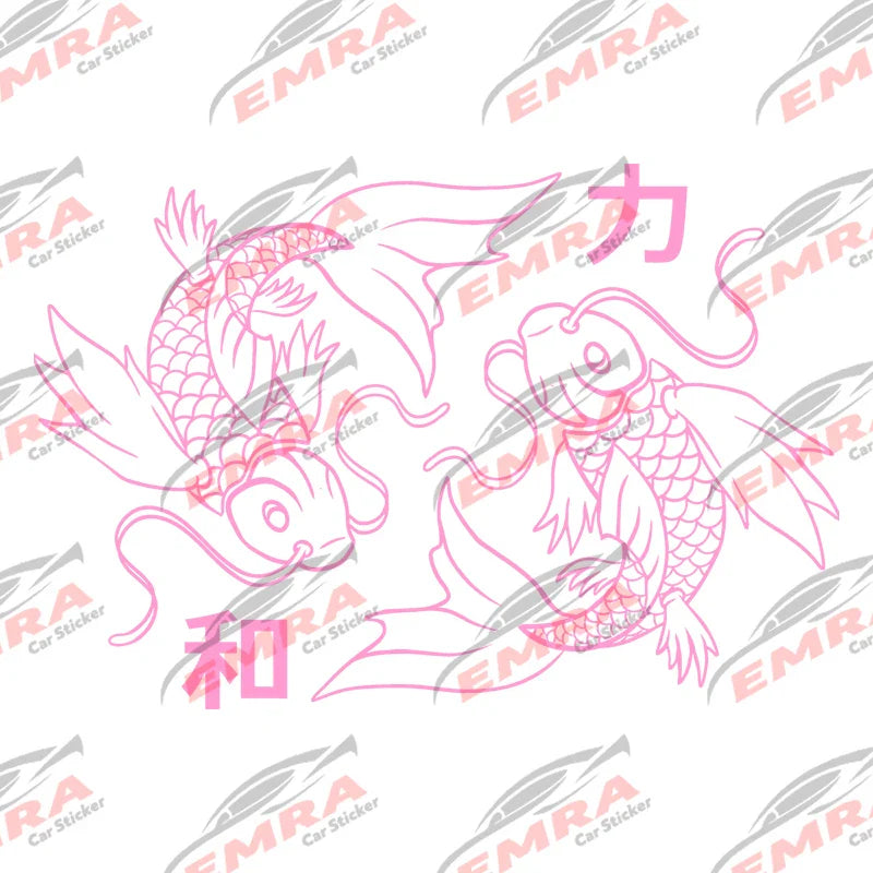 Koi Fish for Car Sticker External Accessories Decoration Windshield Outdoor Sticker Strength and Harmony Waterproof Vinyl Decals (ONLINE ORDER ONLY)
