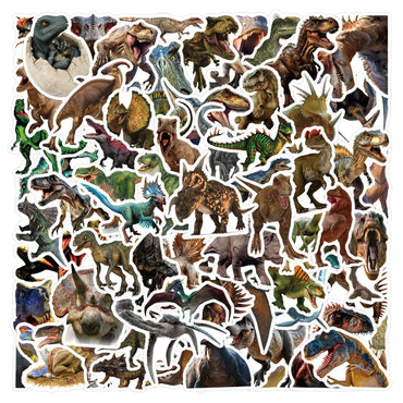 10/30/50/110PCS Jurassic Dinosaur Stickers Cool Realistic Animal Decoration DIY Kids Toys Laptop Phone Guitar Car Bike Sticker (ONLINE ORDER ONLY)