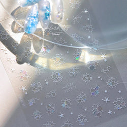Summer Beach Ocean Water Ripples Flash Star Shell Starfish Conch Seasnail Soft Relief Decoration Nail Art Sticker Manicure Decal (ONLINE ORDER ONLY)