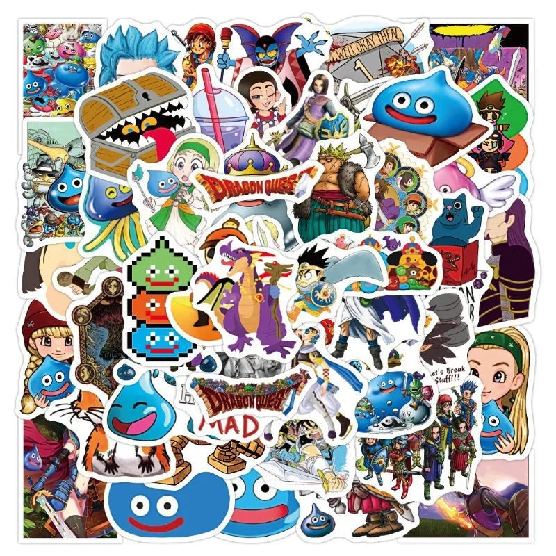 50pcs Dragon Quest Stickers for Luggage, Water Bottles, Phones, Laptops, Cars, Scooters, Refrigerators (Online Order Only)
