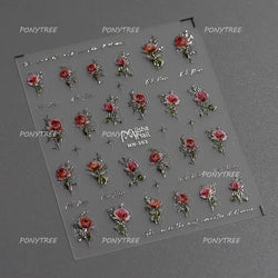 Snake Rose  Flower Chinese Knot Calabash Gourd Peony Good Fortune Self Adhesive Nail Art Stickers Manicure Decals Nail Supplies (ONLINE ORDER ONLY)
