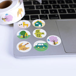 100-500pcs 1inch Cute Cartoon Stickers Round Reward Sticker Adhesive Labels for Classic School Teacher Kids Toy Sealing Lables (ONLINE ORDER ONLY)