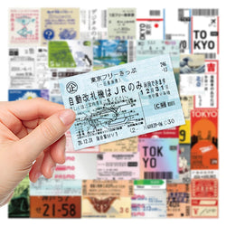10/30/60PCS Japanese Tickets Tokyo Travel Stickers Decals For Suitcase Phone Notebook Fridge Motorcycle Funny DIY Sticker Gift (ONLINE ORDER ONLY)
