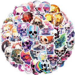 10/30/50PCS Cool Skull Stickers Aesthetic Cute Decoration DIY Skateboard Phone Laptop Scrapbook Bike Car PVC Waterproof Kids Toy (ONLINE ORDER ONLY)