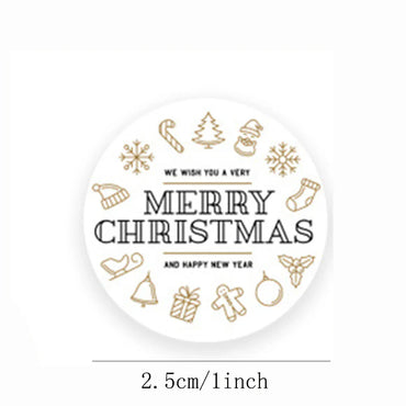 100-500pcs Merry Christmas Sticker Christmas Party Decoration Gift Box Sealed Sticker Envelope Sticker Home Decor Baking Tags (Online Order Only)