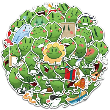 44pcs Funny Cute Cartoon Frogs Stickers Kids Toy Vinyl Waterproof Graffiti For Laptop Guitar Phone Skateboard Decals (ONLINE ORDER ONLY)