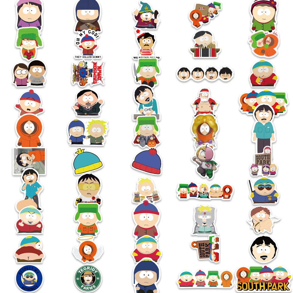 10/50/100Pcs Cute SouthPark Waterproof Stickers Pack Kenny Scrapbook Graffiti Skateboard Laptop Fridge Anime Stickers Kids Gift (ONLINE ORDER ONLY)