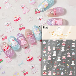 Graffiti Lines Apple Dog Car Bowknot Love Heart Flower Capture Net Grid Butterfly Rain Adhesive Nail Art Sticker Manicure Decals (ONLINE ORDER ONLY)