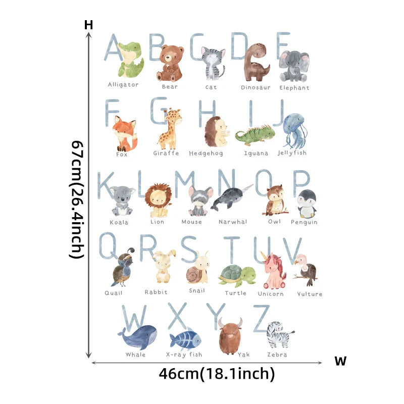 Watercolor Cartoon Animals Wall Stickers (ONLINE ORDER ONLY)