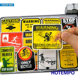 50Pieces Traffic Warning Sign Spoof Funny Stickers for DIY Phone Luggage Scrapbook Skateboard Bike Motorcycle Car Laptop Sticker (Online Order Only)