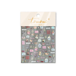Lovely Animals Cat Dog Bear Party Puppy Kitten Cake Bowknot Flower Love Heart Lace Gird Adhesive Nail Art Sticker Manicure Decal (ONLINE ORDER ONLY)