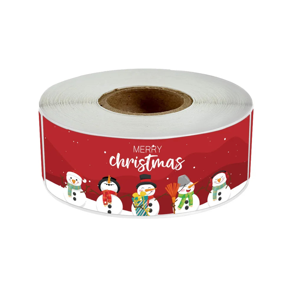 120pcs/roll Red Green Merry Christmas Santa Claus Labels Stickers for Gift Package Card Envelope Wrapping Party Small Business (ONLINE ORDER ONLY)