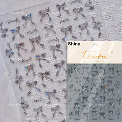 Cute 3D White Rose Flower Lace Bud Silk Bowknot Butterfly Dreamy Shiny Relief Chic Self Adhesive Nail Art Sticker Manicure Decal (ONLINE ORDER ONLY)
