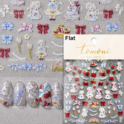 Tulips Flower Letter Bowknot Butterfly Irregular Lines Pearl Tender 5D Adhesive Nail Art Stickers Manicure Decals Stick on Nail (ONLINE ORDER ONLY)
