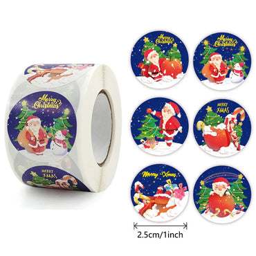 100-500Pcs Merry Christmas Stickers Santa Claus Decorative Stickers Wrapping Gift Label Christmas Tags Party Gift Baking Sticker (ONLINE ORDER ONLY)