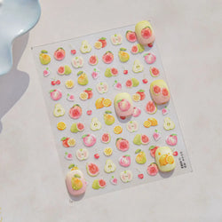 Fig Guava Pitaya Honey Peach Oranges Watermelon Strawberry Apple Pineapple Fruit Nail Art Decoration Stickers Manicure Decals (ONLINE ORDER ONLY)