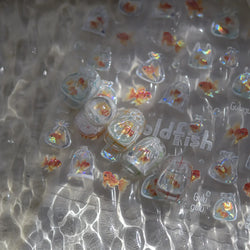 Sackful Starfish Goldfish Jellyfish Seahorse Bubbles Conch Ocean Whale Brocaded Carp Adhesive Nail Art Stickers Manicure Decals (ONLINE ORDER ONLY)