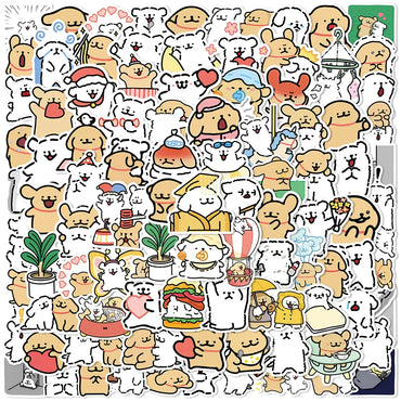 Kawaii Puppy Stickers: 10/50/100PCS Cute Dog Decals for Notebook, Laptop, Luggage, Guitar, Car (ONLINE ORDER ONLY)
