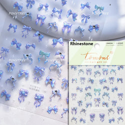 Dreamy Shiny Bowknot Ribbon Lace Delicate Tie Charming 5D Nail Art Decoration Sticker Self Adhesive Manicure Decal DIY Wholesale (ONLINE ORDER ONLY)