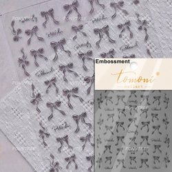 Cute 3D White Rose Flower Lace Bud Silk Bowknot Butterfly Dreamy Shiny Relief Chic Self Adhesive Nail Art Sticker Manicure Decal (ONLINE ORDER ONLY)