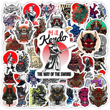 Japanese Samurai Stickers Evil Ghost Demon Mask Bushido Cool Gift DIY Stickers for Motorcycle Helmet Phone Laptop Stickers (ONLINE ORDER ONLY)
