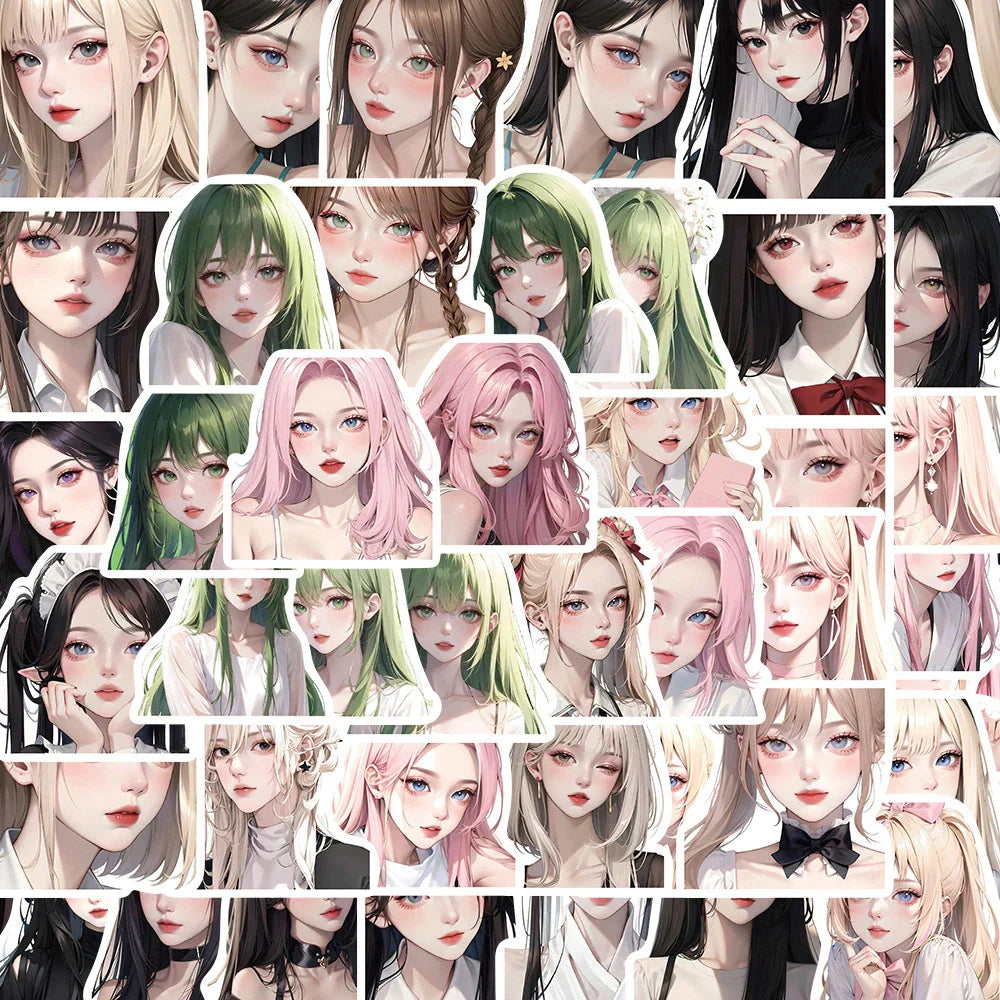 Anime Girl Stickers 10/30/50pcs Laptop Phone Notebook Suitcase Diary Decor (ONLINE ORDER ONLY)