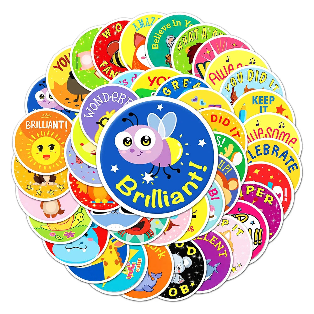 50Pcs Kids Cartoon Waterproof Vinyl Stickers for Skateboard Snowboard (Online Order Only)