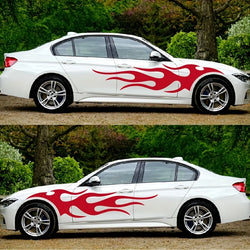 4pcs Fashion for Car Sticker Flame Flame Car Body Sticker Striped Door Decal Waterproof Decorative Waterproof Vinyl Decals (ONLINE ORDER ONLY)
