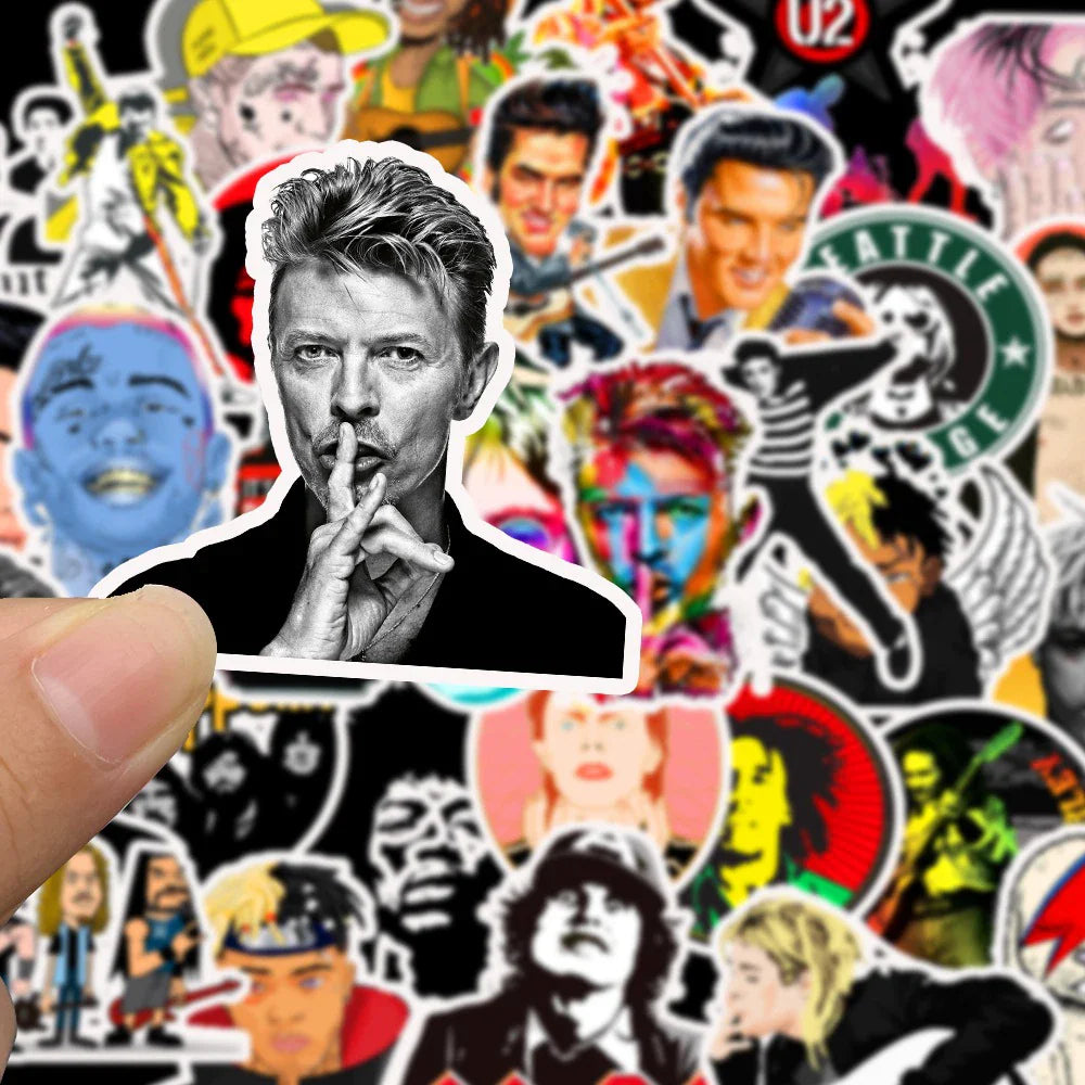 10/30/50/100PCS Popular Rock Roll Music Band Graffiti Stickers Punk Decals Guitar Motorcycle Skateboard Waterproof Cool Sticker (Online Order Only)