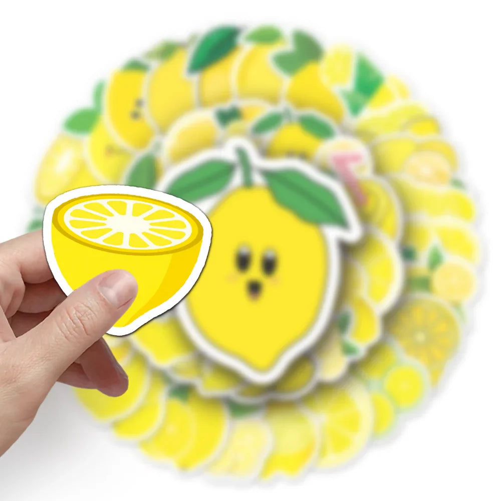 50Pcs Fruit Sticker Boxed Lemon Stationery DIY Handmade Recipe Food Salad for Refrigerator Gift Sticker Decoration New 2023 (ONLINE ORDER ONLY)