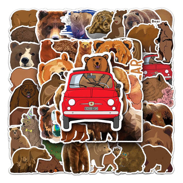 50Pcs Brown Bear Banana Cartoon Waterproof Vinyl Stickers for Skateboard Snowboard (ONLINE ORDER ONLY)