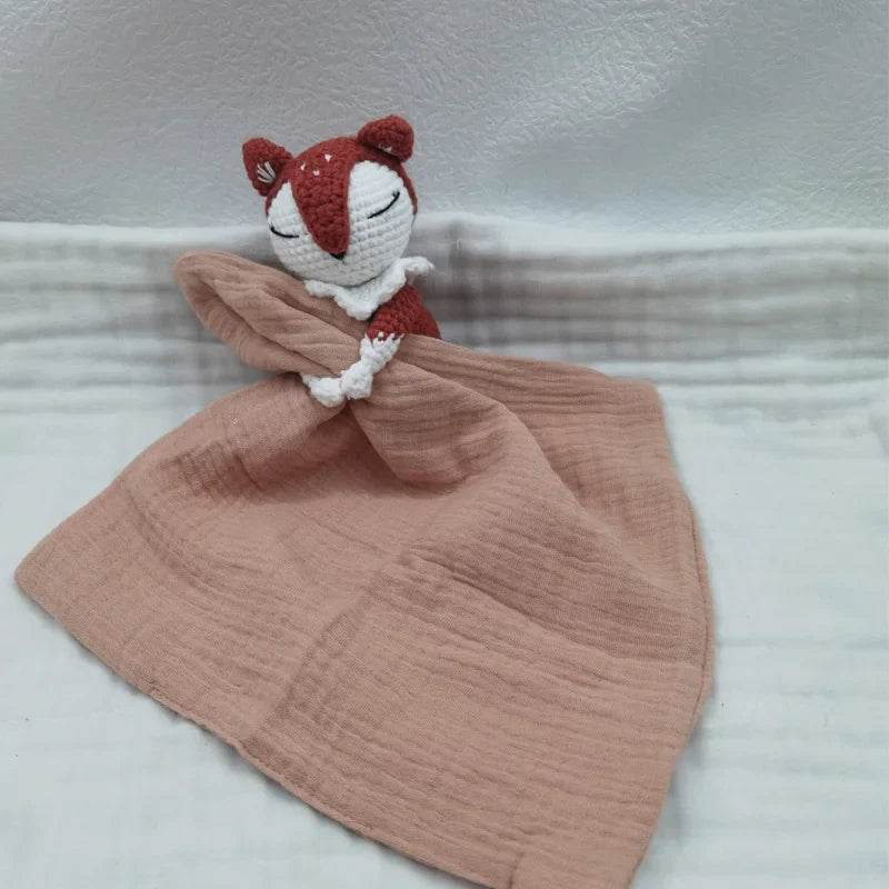 Baby Bib with Sleeping Animals Rattle (ONLINE ORDER ONLY)