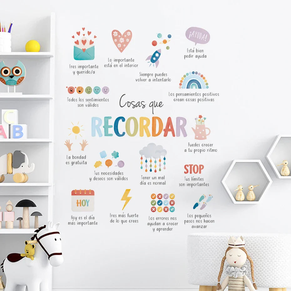 Spanish Kids Wall Sticker Art - Calming Corner Baby Room Decor (Online Order Only)