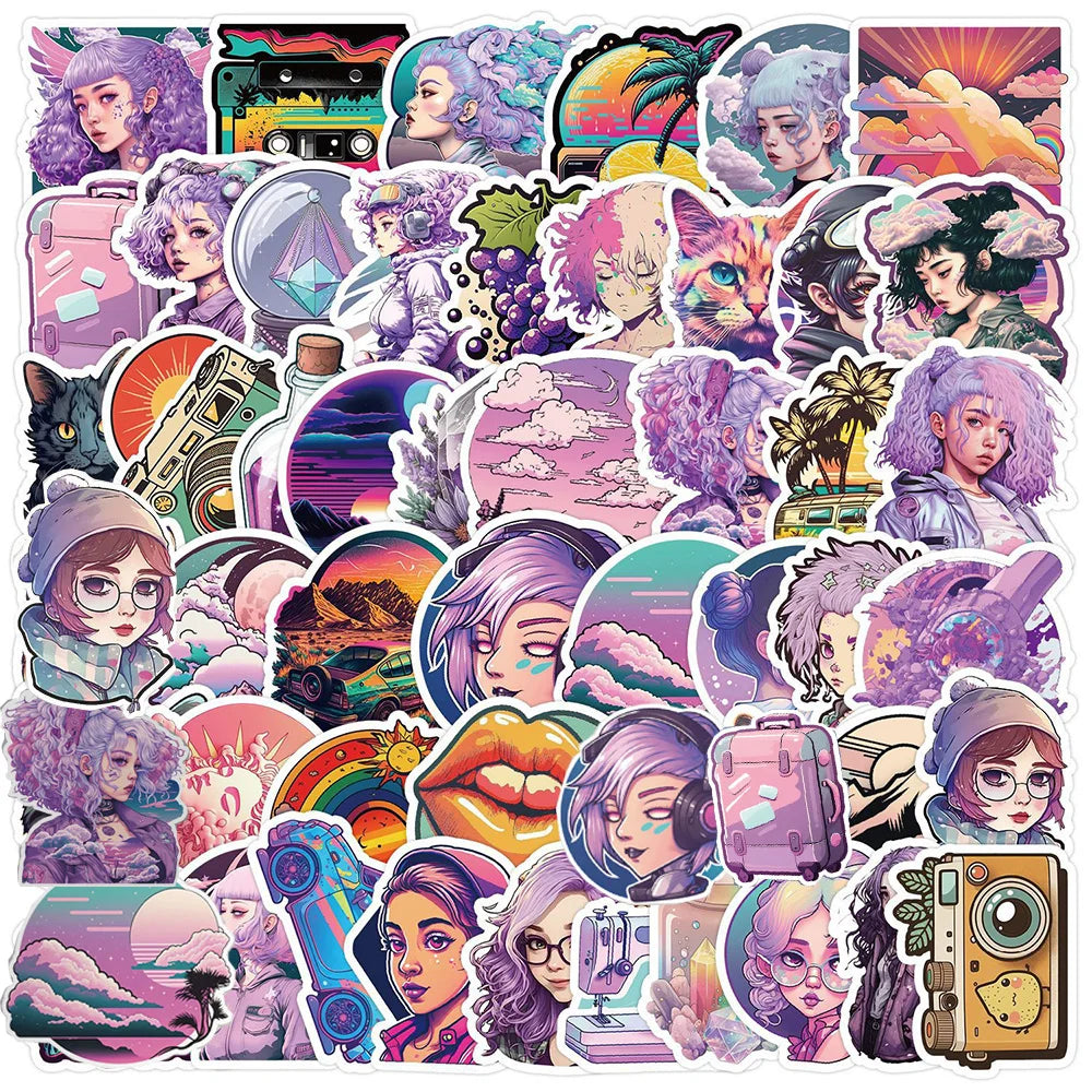 Cool Gothic Girl Stickers Decals for Laptop Phone Scrapbook Suitcase - 10/30/50pcs (Online Order Only)